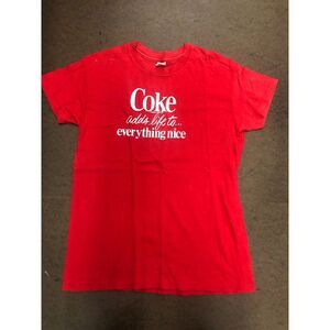 Vintage Coca‎ Cola T Shirt Size Large Red Hanes